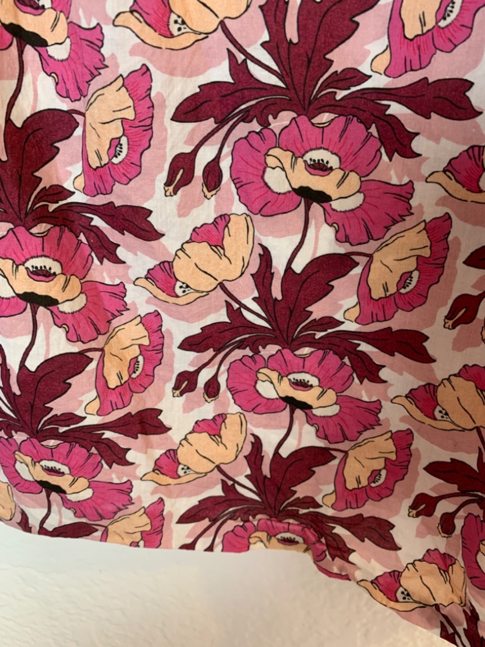 J. Crew Liberty Butterfield Poppy Cotton Blouse Medium Floral Smocked Pink - Picture 8 of 16